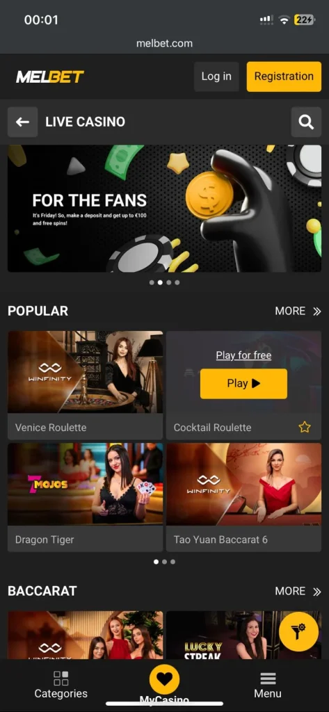 Melbet apk casino screenshot 3